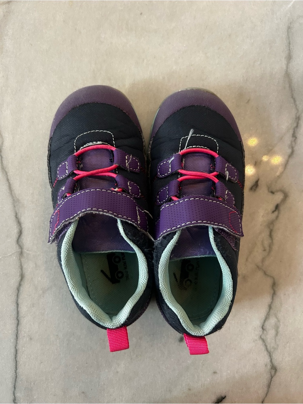 See Kai Run Girls Purple and Pink Hook-and-Loop Sneakers